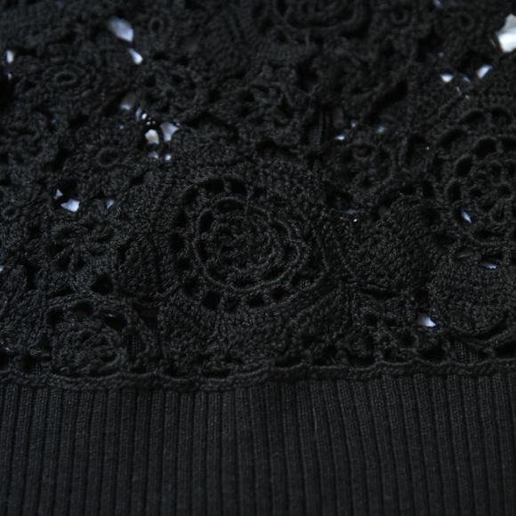 BCBGMaxAzria Black Cardigan Crochet Sleeveless - Picture 8 of 8